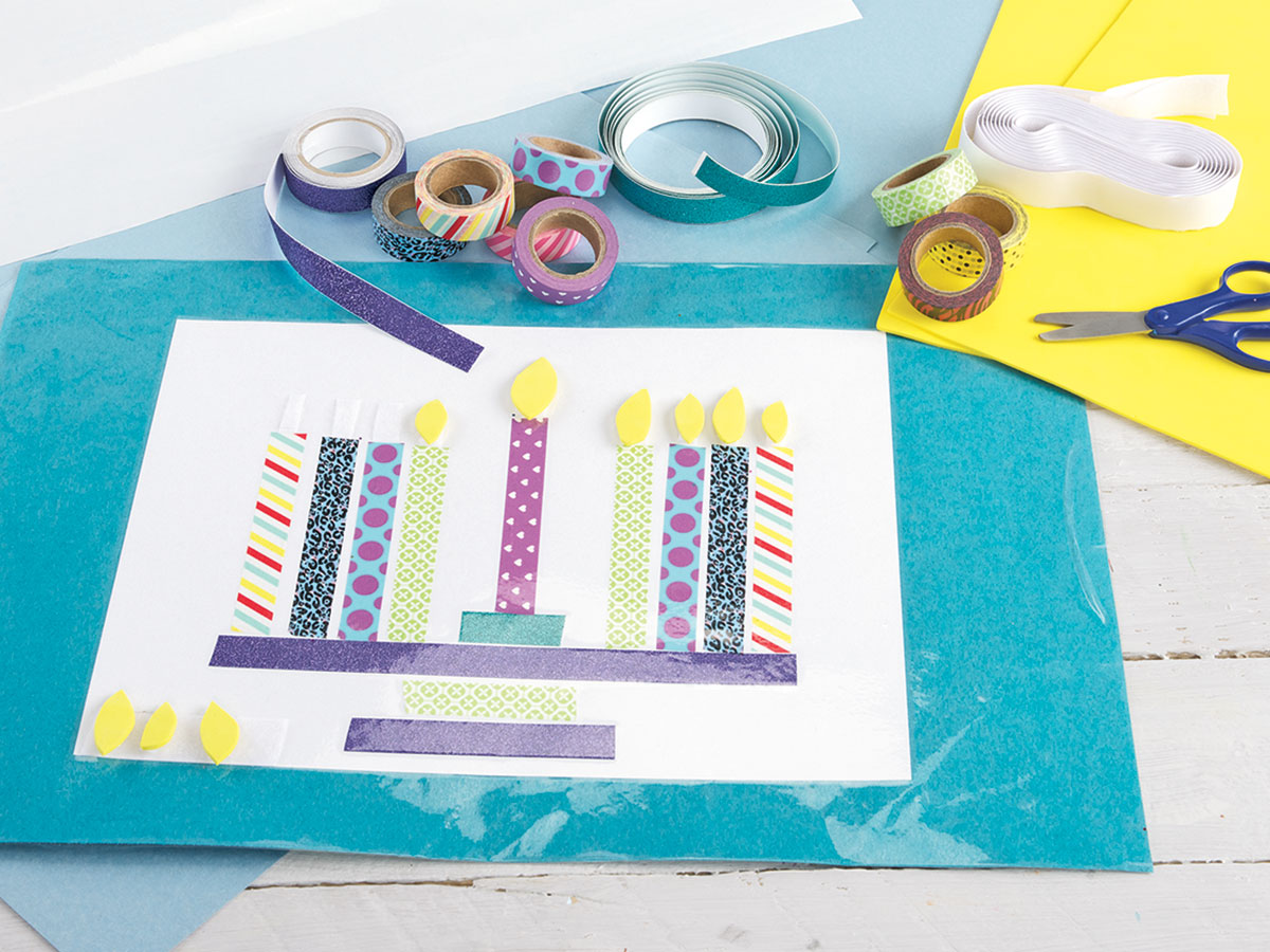 Washi Tape Menorah Washi Tape Menorah